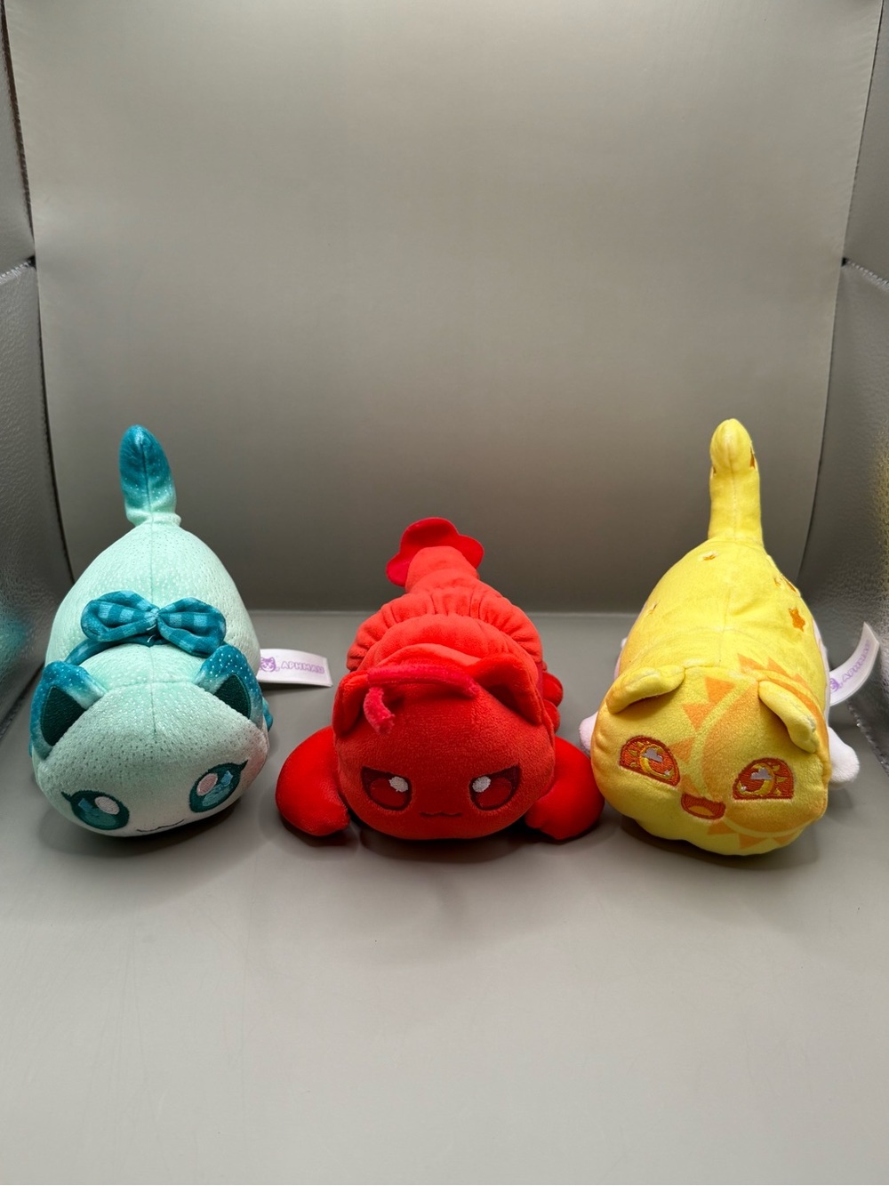 Aphmau Meemeow Plush Lot - Celestial Yellow Cat, Under the Sea Lobster, Kim Cat